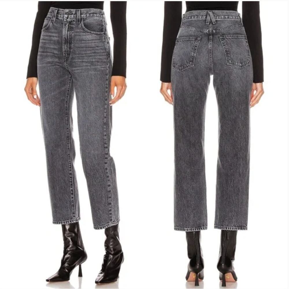 EUC $310 SLVRLAKE London Crop High Rise Straight Leg Jeans Many Moons